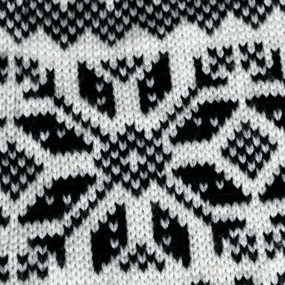 Brooks Brothers Sweater Mens Large Ivory Black Cable Knit Fair Isle Merino Wool - Picture 5 of 13
